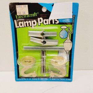 Vtg Brass Ceiling Lamp Hooks Parts Gold Tone Swag Plant Hooks 80's USA Made